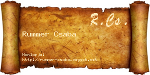 Rummer Csaba névjegykártya